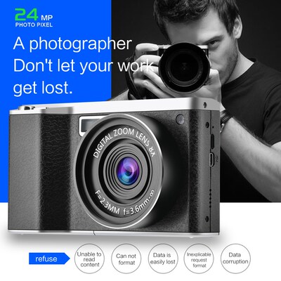 Digital Camera Home 24 Million Pixel Wide Angle HD IPS 4.0