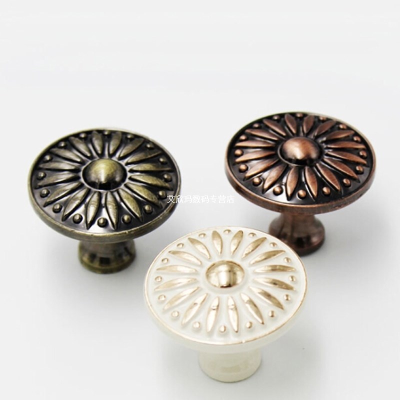 Retro Bronze Kitchen Cabinet Knobs Cupboard Door Zinc Alloy