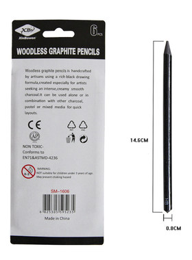 *6PCS Sketch Pens 2B/4B/6B/8B/2H/HB Woodless Charcoal Pencil