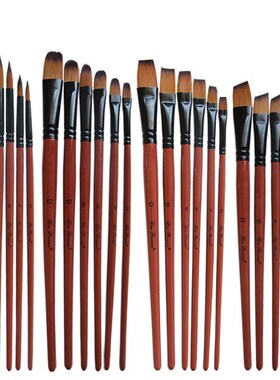 Nylon Hair Oil Paint Brush Round Filbert Angel Flat Acrylic