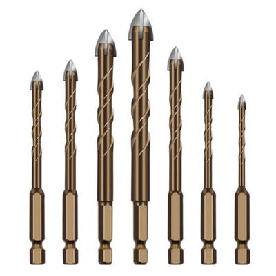 7Pcs Cross Hex Tile Drill Bits Set for Glass Ceramic Concret