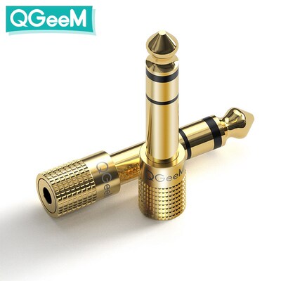 QGEEM Jack 6.5 6.35mm Male Plug to 3.5mm Female Connector H