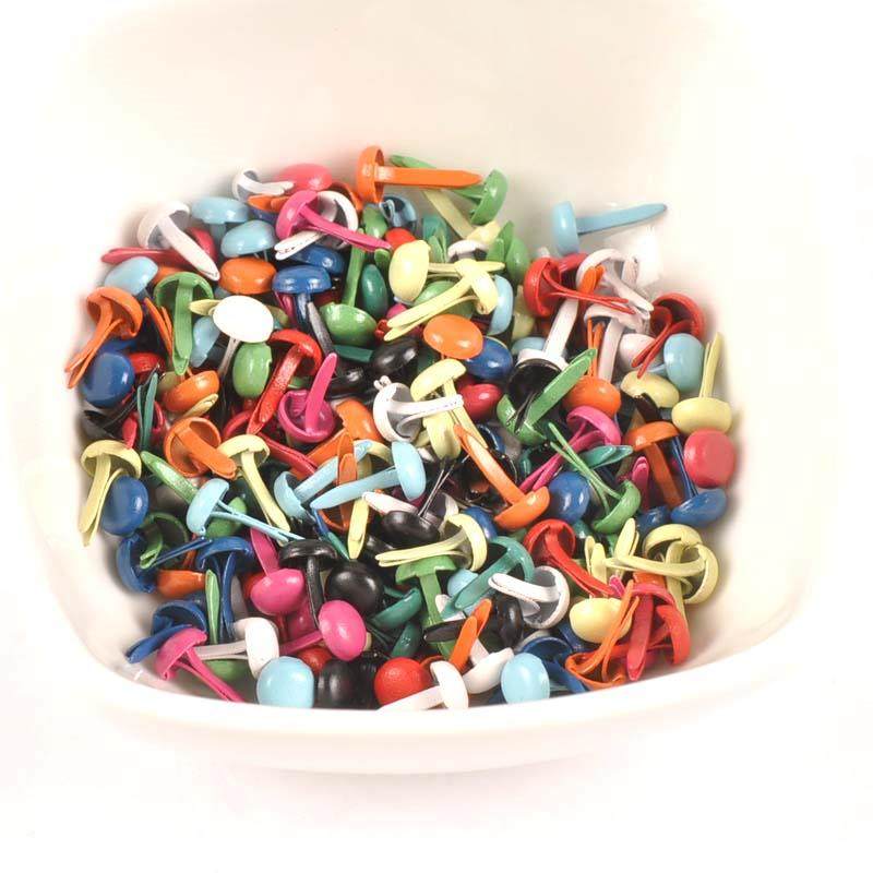 100Pcs 5X10mm Round Brads Metal Crafts Rivets Fastener DIY S