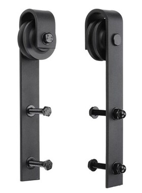 Local Warehouse 2 Pcs Black Rustic Carbon Steel Sliding Wood