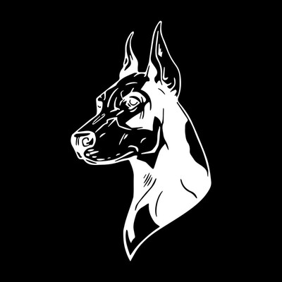 Car Body Door Window 12.7*21.8CM Doberman Pinscher Dog er Fu