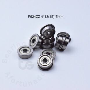 Flange  10pcs F624ZZ 4*13(15)*5(mm) Free shipping chrome ste