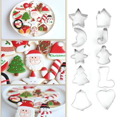 10Pcs Christmas Cookie Cutter Candy Biscuit Mold Cooking Too