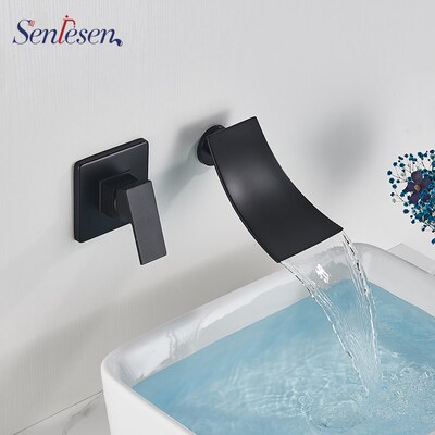 Senlesen Basin Faucet Black Bathroom Mixer Tap Deck Mounted
