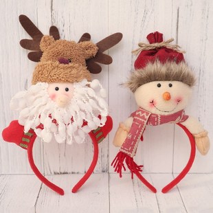 Christmas Headband Hairpin Old Man Snowman Elk Head Buckle