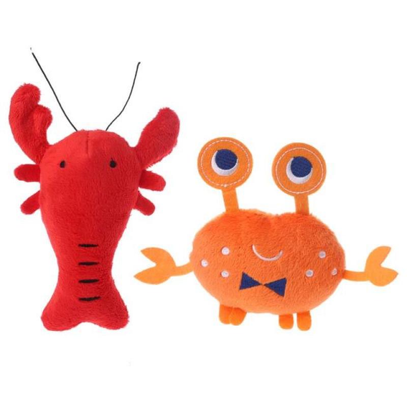 Soft Plush Pet Dog Toys Puppy Cartoon Lobster Crab Squeaky