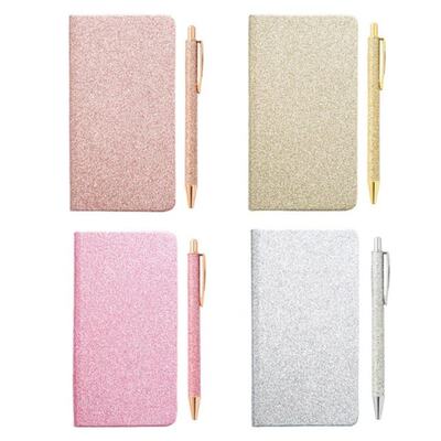 Glitter Powder A6 Notebook with Pen Set Thick Classic Premiu