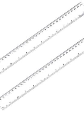 2 Pack 12 Inches Clear Plastic Ruler Straight Ruler Plastic