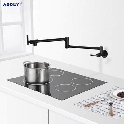Brass Pot Filler Tap Wall Mounted Kitchen Sink Faucet Black
