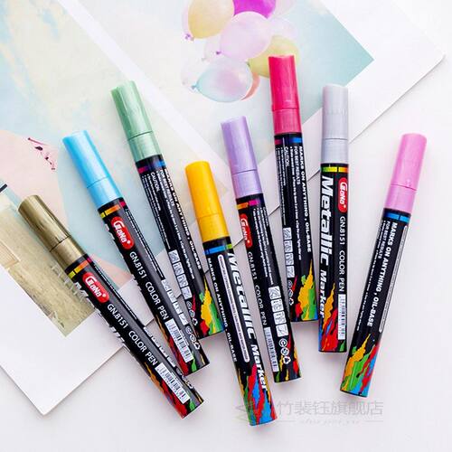 1Pcs Water-based Paint Metal Marker Pens Sharpie 3.0mm Gold