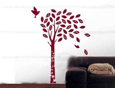 Birds Flying Leaves Tree Wall Sticker Vinyl wallpaper contac