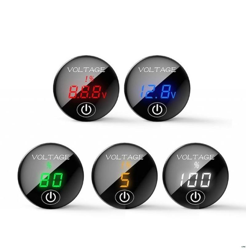 Car Motorcycle DC 5V-48V LED Panel Digital Voltage Meter Bat