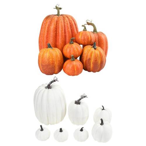7pcs Artificial Pumpkins Assorted Fake Simulation Pumpkin fo