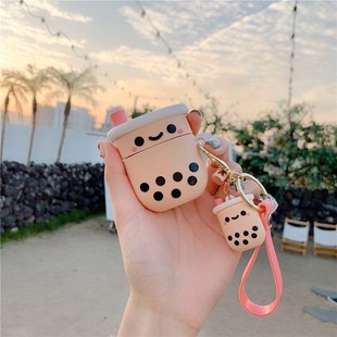 For Bubble Cute Sil Keychain Tea AirPods Soft Case Milk