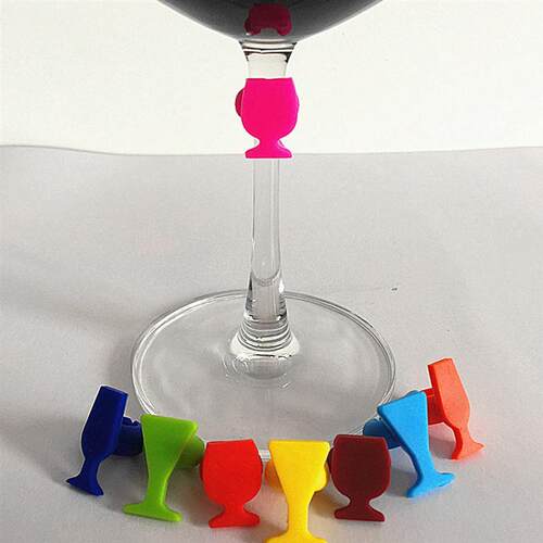 8Pcs Kitchen Silicone Wine Glass Marker  Reusable  Identifie