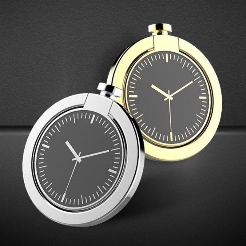 360 degree clock mobile phone finger ring stent universal ce