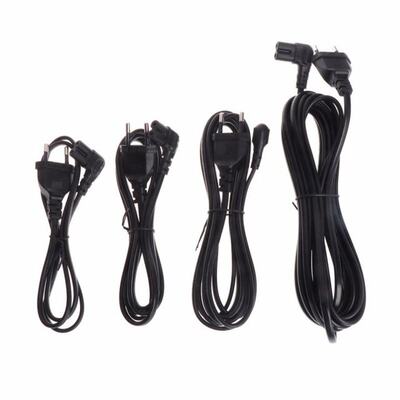 BGEKTOTH 1/2/3/5m 2 Pin Euro Plug to Right Angle Turn Left F