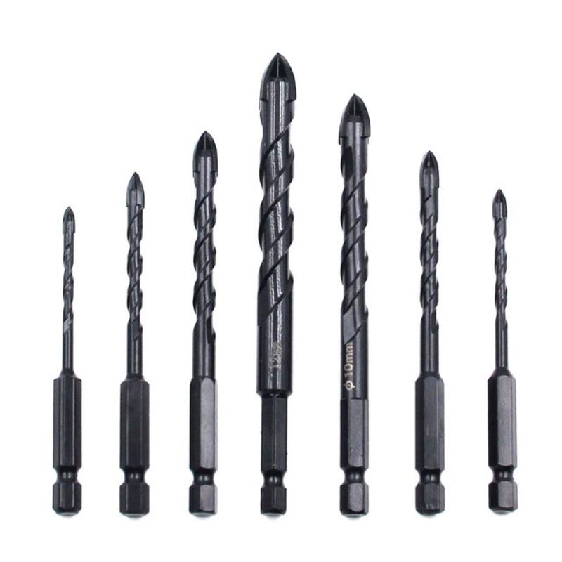 3/4/5/6/8/10/12mm Cross Hex Tile Drill Bits Hole Opener for