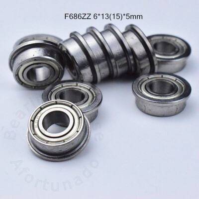 Flange  10pcs F686ZZ 6*13(15)*5mm Free shipping chrome steel