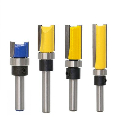 4Pcs 1/4 Inch Shank Template Trim Hinge Mortising Router Bit