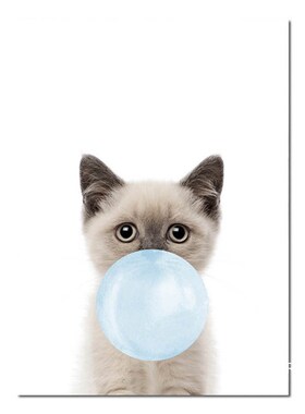 Lovely Vivid Baby Animals Nordic Modern Style Posters Canvas