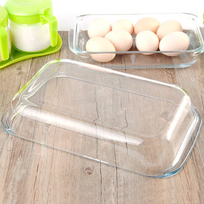 Clear Oblong Toughened Glass Baking Dishes Pan Oven Basics P