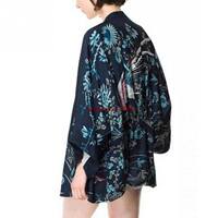 2018 Women Fashion Blouse Summer Ladies Vintage Floral Print thumbnail 3