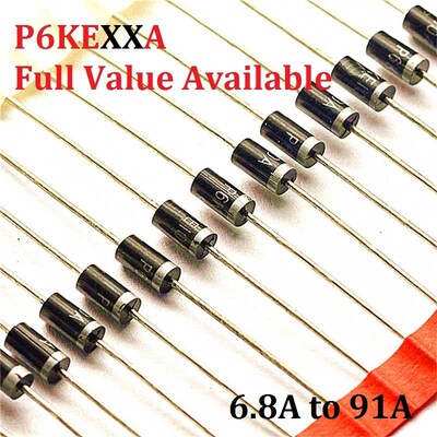 20PCS P6KE6.8A P6KE6A8 P6KE10A P6KE12A P6KE13A P6KE15A P6KE1