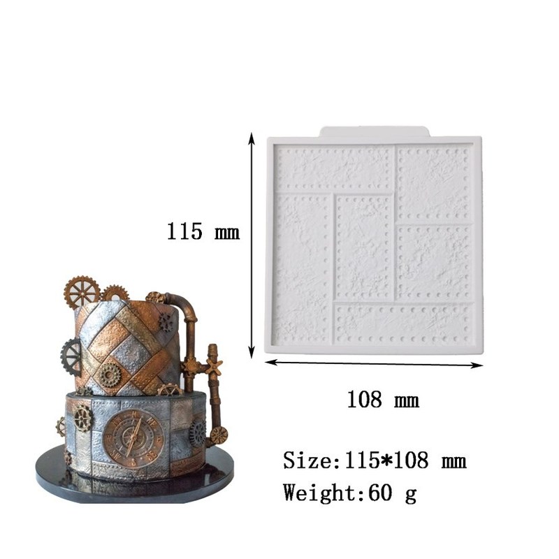 *Riveted Metal Plate Fondant Molds Silicone Cake Moulds Gum