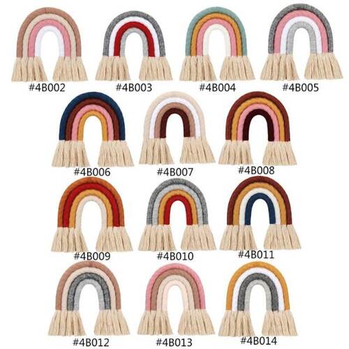 Nordic Woven Rainbow Wall Hanging for Nursery Dorm Room Deco