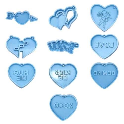 DIY Pendants Crafts Jewelry Epoxy Resin Mold Valentine Keych