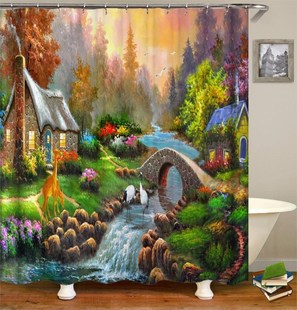 Japanese Bath shower curtain The Great Wave off Kanagawa Sho