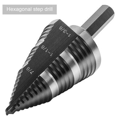 1Pcs Hex Shank Step Drill Bit Set HSS M2 Wood Drilling Condu
