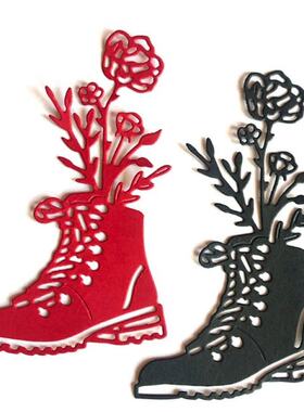 DIY Embossing Boots Flowers Stencil Carbon Steel Mould, Albu