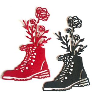 DIY Flowers Steel Carbon Mould Boots Stencil Albu Embossing