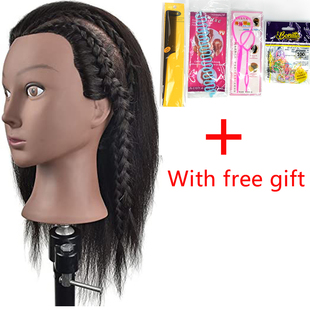 Afro Mannequin Head With Hair for Braiding Cornrow Practice