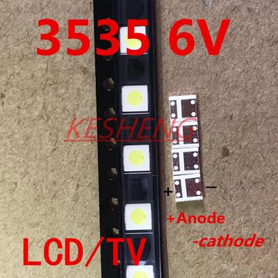 100pcs 2W 6V 3535 TV Backlight LED 3V SMD Diodes Cool White