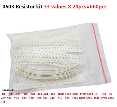 0805 0603 1206 SMD Resistor Kit Assorted Kit 1ohm-1M ohm 1%