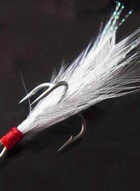 20PCS Three Hook Fish Fly Lure Bulk Feather Treble Hooks Bai