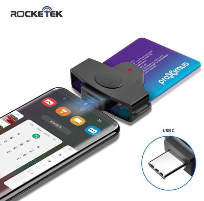 Rocketek SB type c smart Card Reader memory ID Bank EMV elec