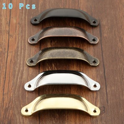 10Pcs Cupboard Antique Brass Shell Pull Handles Retro Kitche