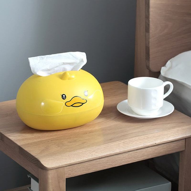 Cartoon Cute Little Yellow Duck Tissue Box Desktop Paper Hol