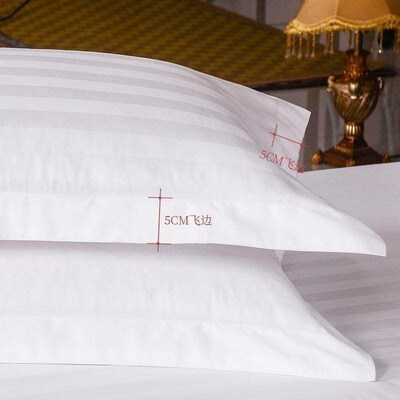 Hotel guestrooms use cotton pillowcases, white pillow cases,