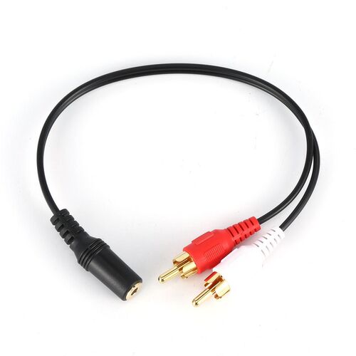 Universal 3.5mm Stereo Audio Female Jack to 2 RCA Male Sock