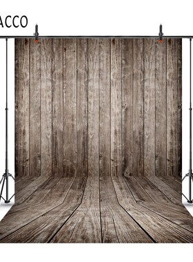 Laeacco Gunge Planks Board Wood Texture Baby Birthday Party