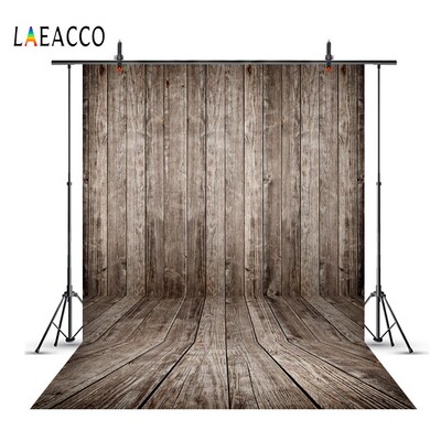 Laeacco Gunge Planks Board Wood Texture Baby Birthday Party